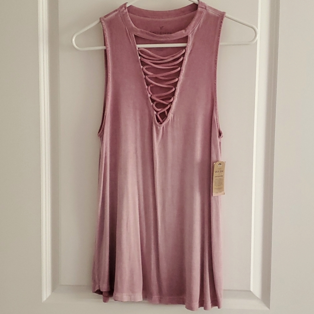 American Eagle Soft & Sexy Tank V Plunge Lace-up